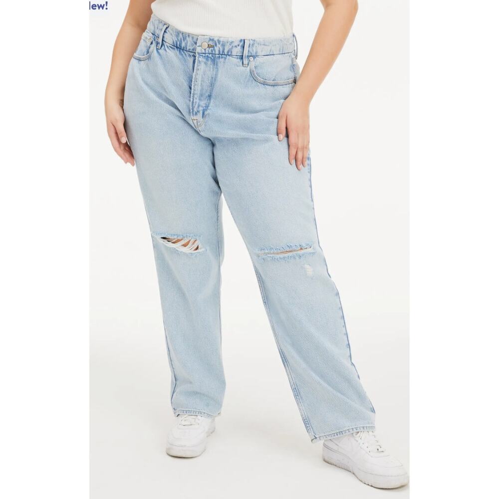 Good American Light Blue‎ Straight Leg Jeans